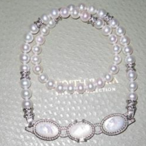 JUDITH RIPKA STERLING SILVER CULTURED PEARL NECK - Picture 7 of 7
